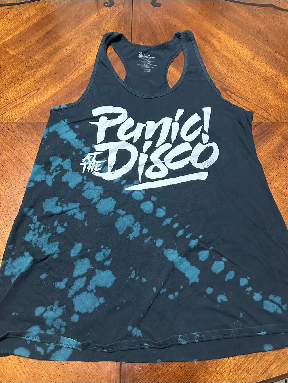 Panic! At The Disco Navy & Teal Tie-Dye Racerback Tank